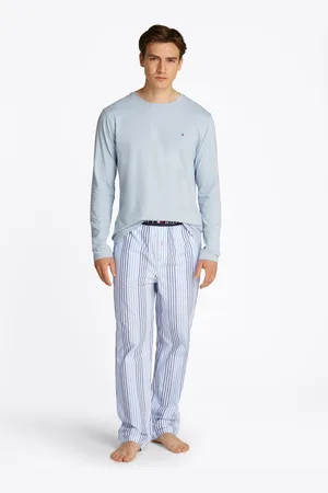 Tommy Hilfiger Pyjama »LS PANT WOVEN SET PRINT«, (Set, 2 tlg., 2er), mit Streifenmuster