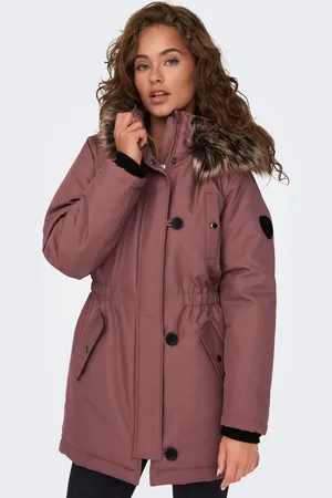 ONLY Parka »ONLIRIS FUR WINTER PARKA LIFE CC OTW«, mit Kapuze, mit verdeckter Knopfleiste