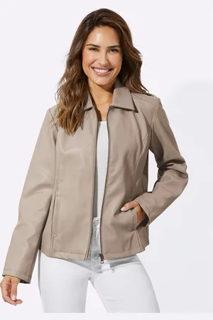 Classic Basics Lederimitatjacke, ohne Kapuze