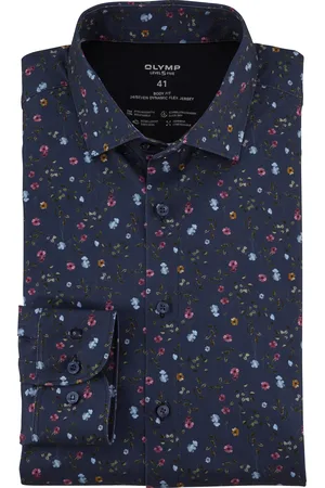 Olymp Businesshemd »24/7 - Level 5 - Jersey«, Mit kreativem Flower-Print
