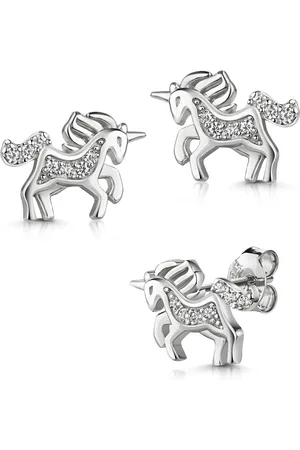 Firetti Paar Ohrstecker »Schmuck Geschenk Silber 925 Ohrschmuck Einhorn«, Made in Germany - mit Zirkonia (synth.)