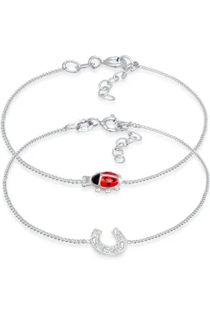 Elli Armketten Set »Armband Kinder Marienkäfer Hufeisen Glück (2 tlg) 925 Sterling Silber«