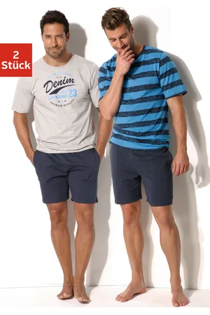 H.I.S Pyjama, (Packung, 4 tlg., 2 Stück), Schlafanzug mit unterschiedlichem Design