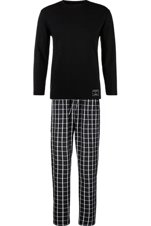 AUTHENTIC LE JOGGER Pyjama, (2 tlg., 1 Stück), Schlafanzug mit karierter Webhose