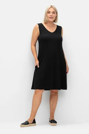 Sheego Jerseykleid »A-Linien-Kleid mit raffiniertem Rückenausschnitt«