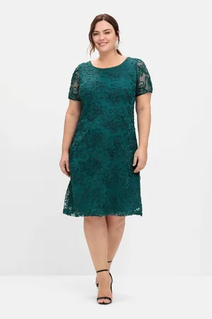 Sheego Abendkleid »Cocktailkleid aus Mesh, mit Zierborten«