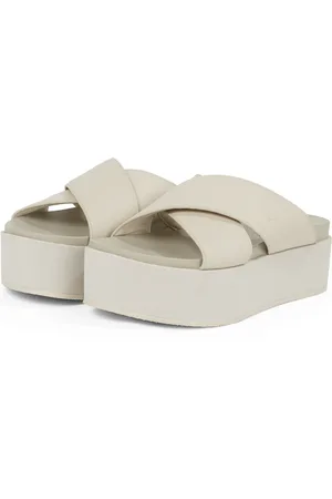 Calvin Klein Pantolette »FLATFORM CROSS MG UC«, Plateau, Sommerschuh, Schlappen mit Kreuzbandage
