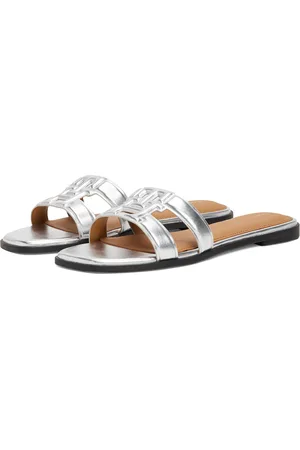 Tommy Hilfiger Pantolette »TH LOGO STRAP METALLIC MULE«, Blockabsatz, Sommerschuh, Flats, Bequemschuh mit TH-Logo