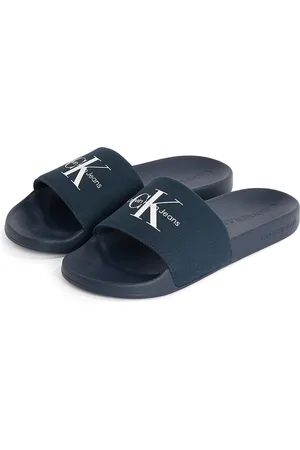 Calvin Klein Badepantolette »SLIDE MONOGRAM«, Sommerschuh, Schlappen, Poolslides, Strandschuh mit Logoschriftzug