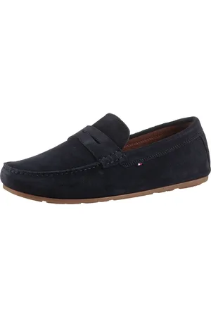 Tommy Hilfiger Slipper »CASUAL HILFIGER SUEDE DRIVER«, Loafer, Businessschuh, Mokassin mit Zierriegel, schmale Form