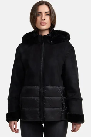 Manisa Kurzjacke, mit Kapuze, mit Teddyfell-Kapuze