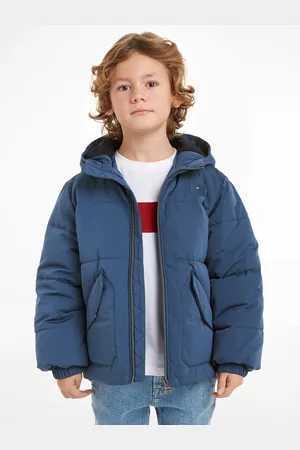 Tommy Hilfiger Steppjacke »MONOTYPE PADDED PUFFER JACKET«, mit Kapuze, Kinder bis 16 Jahre, mit Kapuze, Gummizug am Ärmel