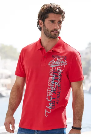 john devin Poloshirt, mit großem Druck vorn aus Baumwoll-Piqué