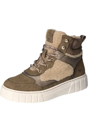 Mustang Winterboots, Plateau, Schnürboots, Stiefelette mit Teddy-Futter-Besätzen