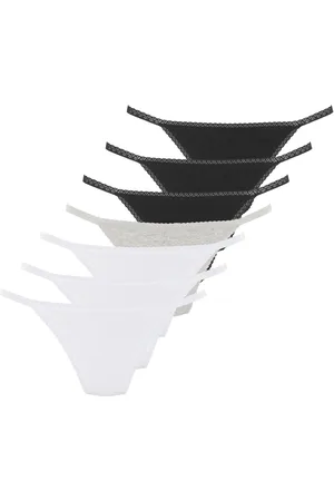 vivance collection String, (7er-Pack), mit feiner Spitzeneinfassung und aus weicher Baumwollqualität