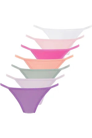 vivance collection String, (7er-Pack), mit feiner Spitzeneinfassung und aus weicher Baumwollqualität