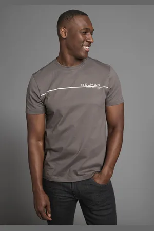 DELMAO T-Shirt, Kurzarm, mit coolem Print, Rundhalsausschnitt, aus 100% Baumwolle