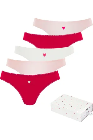 Lascana String, (5er-Pack), mit süßen Herzchen-Prints und aus elastischer Baumwoll-Qualität
