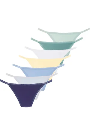 vivance collection String, (7er-Pack), mit feiner Spitzeneinfassung und aus weicher Baumwollqualität