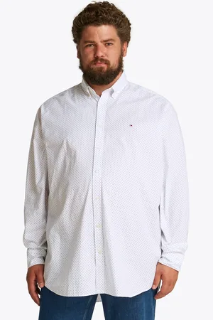 Tommy Hilfiger Langarmhemd »BT-FLEX POPLIN POLKA DOT S-B«, in Großen Größen, Logostickerei
