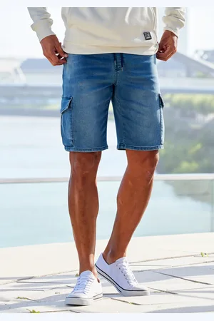 john devin Jogg Pants, mit Cargotaschen, knielang, elastische Schlupf-Bermuda