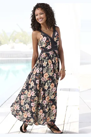Buffalo Maxikleid, mit Blumenmuster und Spitze