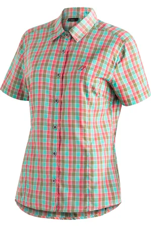Maier Sports Funktionsbluse »Philina«, Karierte Kurzarm-Bluse für Wandern, Reisen und Freizeit
