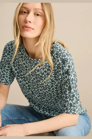 CECIL Print-Shirt, mit Minimalprint und Knopfdetail