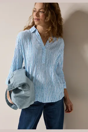 CECIL Klassische Bluse, mit Streifen Seersucker Muster