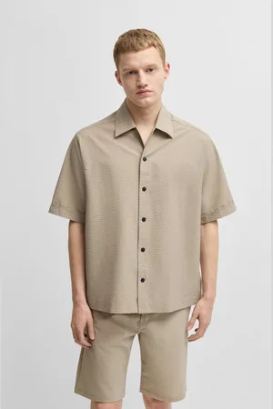 HUGO BOSS Kurzarmhemd »Lapoully_M«, mit leichter Struktur