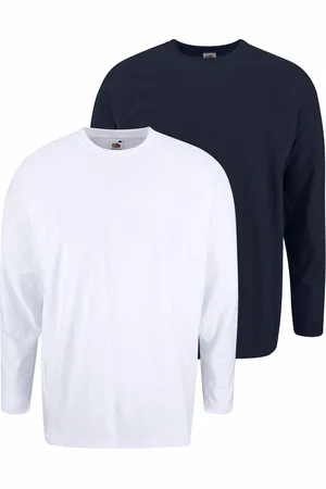 Fruit Of The Loom Langarmshirt, (Packung, 2 tlg.), aus reiner Baumwolle