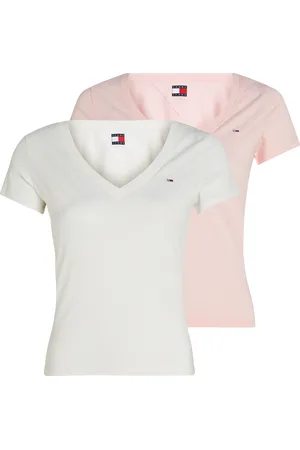 Tommy Hilfiger T-Shirt »TJW 2PACK V-NECK TEE«, (Packung, 2 tlg., 2-er Pack), mit Logostickerei