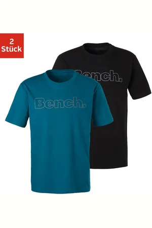 Bench T-Shirt, (2 tlg.), Shirt mit Logoprint, Basicshirt mit Rundhals aus reiner Baumwolle