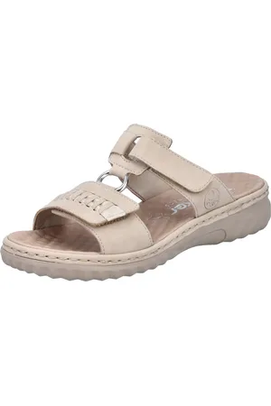 Rieker Pantolette, Sommerschuh, Strandschuh mit regulierbaren Klettverschlüssen