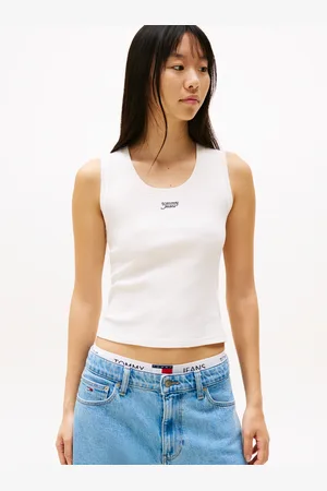 Tommy Hilfiger Tanktop »TJW SLIM SCRIPT RIB TANK TOP«, mit Logostickerei