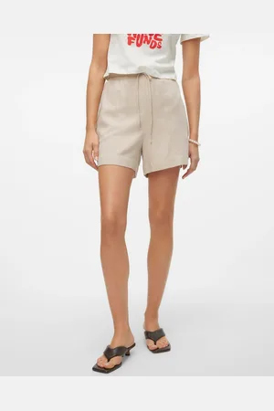 VERO MODA Shorts »VMMYMILO HW PAPERBAG SHORTS WVN GA«, mit Leinen