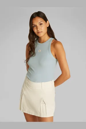 Calvin Klein Tanktop »WOVEN LABEL RIB TANK TOP«, mit Logo
