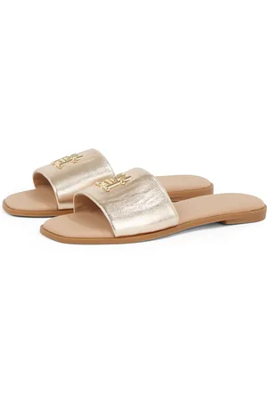 Tommy Hilfiger Pantolette »TH LOGO HW METALLIC LEATHER MULE«, Sommerschuh, Flats, Bequemschuh mit TH-Schmuckelement