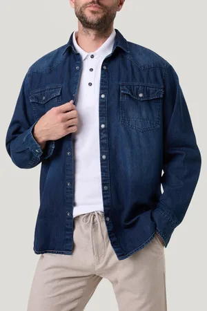 Pioneer Jeanshemd, mit Brusttaschen, in blauer Waschung