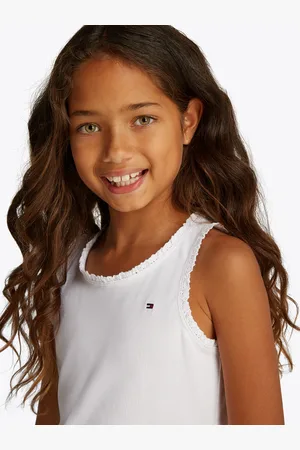 Tommy Hilfiger Tanktop »ESSENTIAL RIB LACE TANK TOP«, mit Spitze, mit Logostickerei