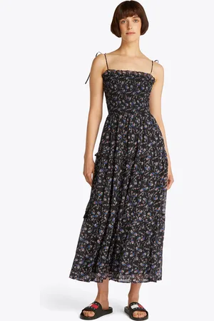 Tommy Hilfiger Maxikleid »TJW AOP CHIFFON MAXI DRESS EXT«, mit Allover-Print, Rüschen
