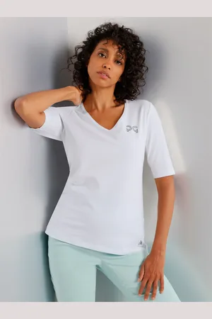 CREATION L PREMIUM V-Shirt »Pima-Baumwoll-Shirt«, (1 tlg.)