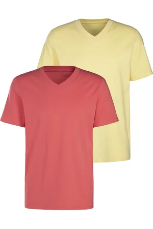 KangaROOS T-Shirt »Regular Fit,«, (2er-Pack), Freizeitshirt mit Kurzarm, V-Ausschnitt aus reine Baumwolle