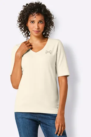 CREATION L PREMIUM V-Shirt »Pima-Baumwoll-Shirt«, (1 tlg.)