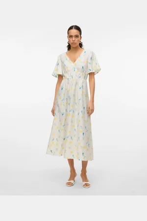 VERO MODA Sommerkleid »VMFLORA OLGA SS 7/8 DRESS WVN GA«
