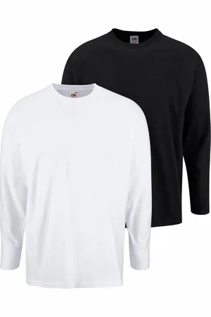 Fruit Of The Loom Langarmshirt, (Packung, 2 tlg.), aus reiner Baumwolle