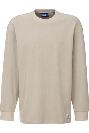 Hugo Blue Langarmshirt »Nuwolo«, mit Logo-Badge