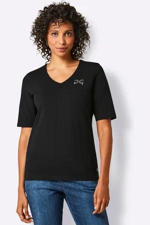 CREATION L PREMIUM V-Shirt »Pima-Baumwoll-Shirt«, (1 tlg.)
