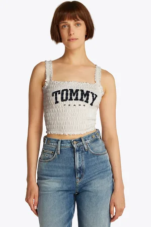 Tommy Hilfiger Smoktop »TJW SMOCK VARSITY BRALETTE«, in Smok-Optik