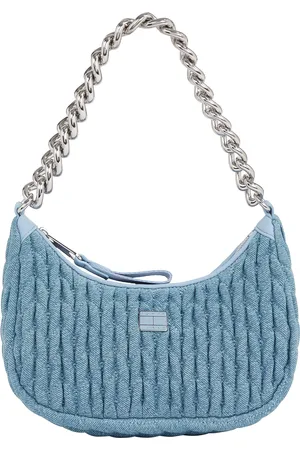 Tommy Hilfiger Umhängetasche »TJW ICONIC SHOULDER DENIM«, Damen Abendtasche, Henkeltasche mit edlem Ketten-Tragegriff